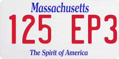 MA license plate 125EP3