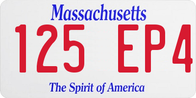 MA license plate 125EP4