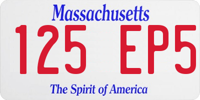 MA license plate 125EP5