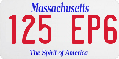 MA license plate 125EP6