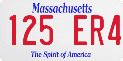 MA license plate 125ER4