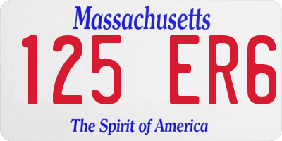 MA license plate 125ER6