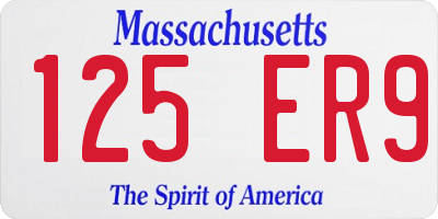 MA license plate 125ER9