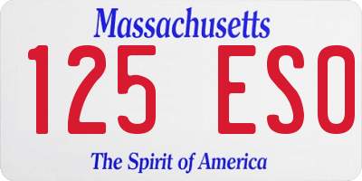 MA license plate 125ES0