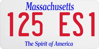 MA license plate 125ES1