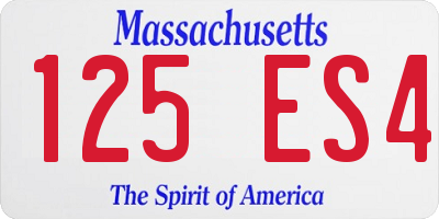MA license plate 125ES4