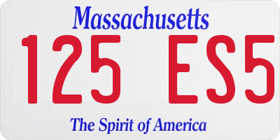 MA license plate 125ES5