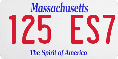 MA license plate 125ES7