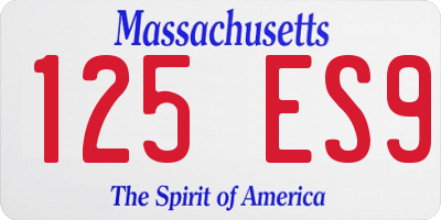 MA license plate 125ES9