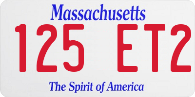 MA license plate 125ET2