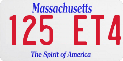 MA license plate 125ET4