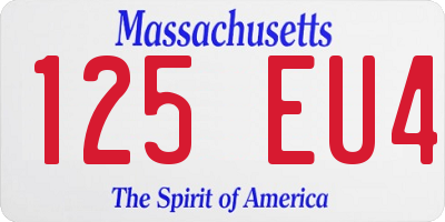 MA license plate 125EU4
