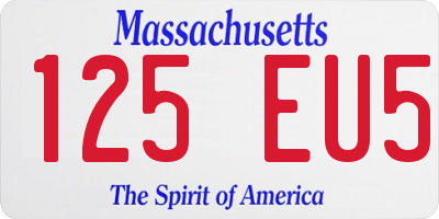 MA license plate 125EU5