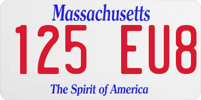 MA license plate 125EU8