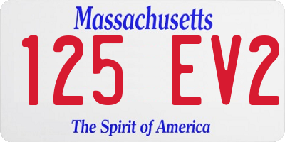 MA license plate 125EV2