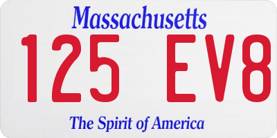 MA license plate 125EV8