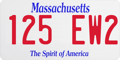 MA license plate 125EW2