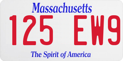 MA license plate 125EW9
