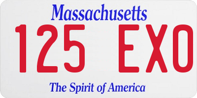 MA license plate 125EX0