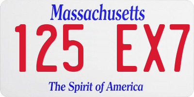 MA license plate 125EX7