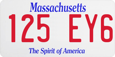 MA license plate 125EY6