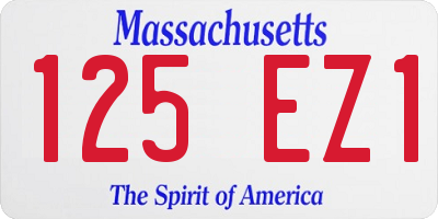 MA license plate 125EZ1