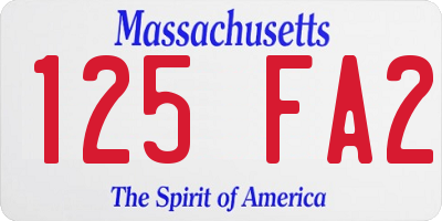 MA license plate 125FA2