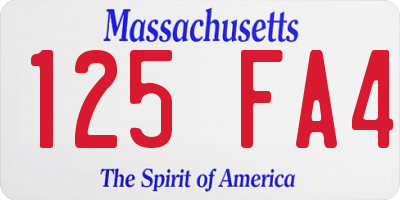 MA license plate 125FA4