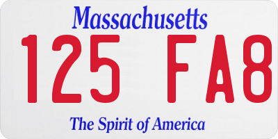 MA license plate 125FA8