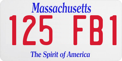 MA license plate 125FB1