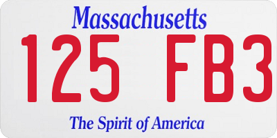 MA license plate 125FB3