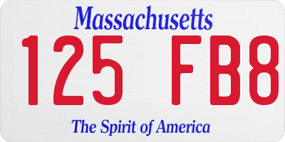 MA license plate 125FB8