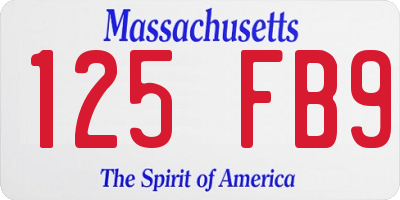 MA license plate 125FB9
