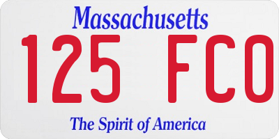 MA license plate 125FC0