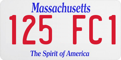 MA license plate 125FC1