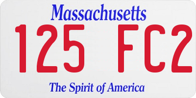 MA license plate 125FC2