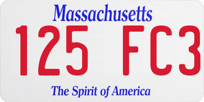 MA license plate 125FC3