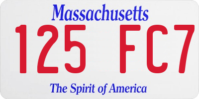 MA license plate 125FC7