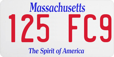 MA license plate 125FC9