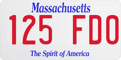 MA license plate 125FD0