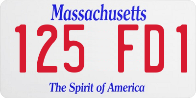 MA license plate 125FD1