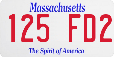 MA license plate 125FD2