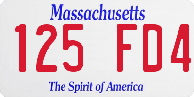 MA license plate 125FD4