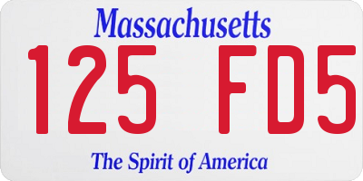 MA license plate 125FD5