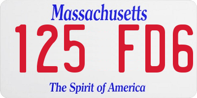 MA license plate 125FD6