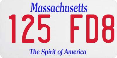 MA license plate 125FD8