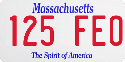 MA license plate 125FE0