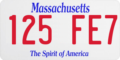 MA license plate 125FE7