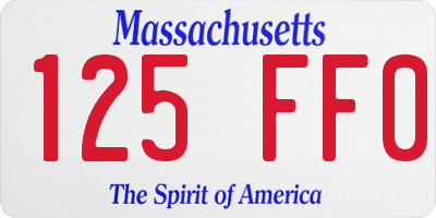 MA license plate 125FF0