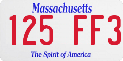MA license plate 125FF3